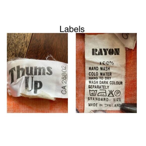 90s vintage orange hawaiian floral print mini wrap skirt beach cover up one size - Picture 7 of 7